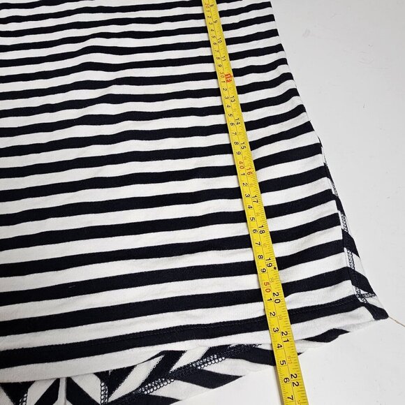 Rag & Bone Striped Stretch Split-Back Crewneck Tee-Shirt Top White Navy Size XXS - Picture 9 of 12